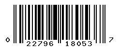 UPC barcode number 022796180537