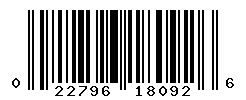 UPC barcode number 022796180926