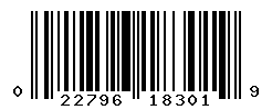 UPC barcode number 022796183019