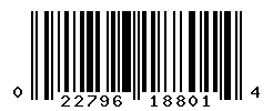 UPC barcode number 022796188014