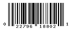 UPC barcode number 022796188021