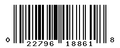 UPC barcode number 022796188618