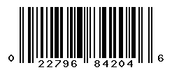 UPC barcode number 022796842046