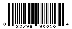 UPC barcode number 022796900104