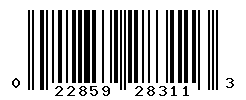 UPC barcode number 022859283113