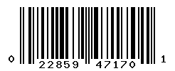 UPC barcode number 022859471701