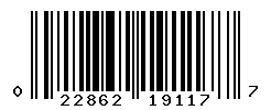 UPC barcode number 022862191177