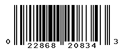 UPC barcode number 022868208343