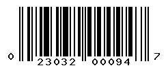 UPC barcode number 023032000947