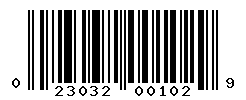 UPC barcode number 023032001029