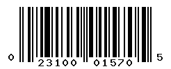 UPC barcode number 023100015705