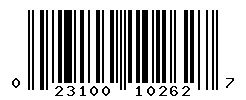 UPC barcode number 023100102627