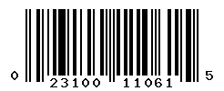 UPC barcode number 023100110615