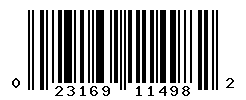UPC barcode number 023169114982