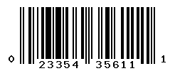 UPC barcode number 023354356111