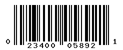 UPC barcode number 023400058921