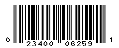 UPC barcode number 023400062591