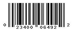 UPC barcode number 023400064922