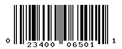 UPC barcode number 023400065011