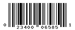 UPC barcode number 023400065851