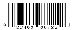 UPC barcode number 023400067251