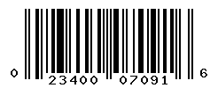 UPC barcode number 023400070916
