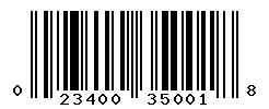UPC barcode 023400350018