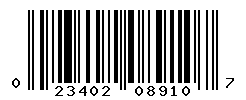 UPC barcode number 023402089107