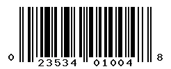 UPC barcode 023534010048
