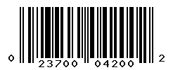 UPC barcode number 023700042002