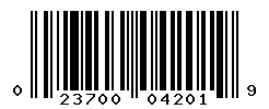 UPC barcode number 023700042019