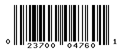 UPC barcode number 023700047601