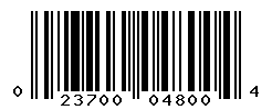 UPC barcode number 023700048004