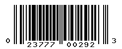 UPC barcode number 023777002923