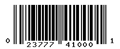 UPC barcode number 023777410001