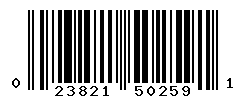 UPC barcode number 023821502591