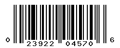 UPC barcode number 023922045706