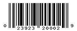 upc 023923200029 barcode image