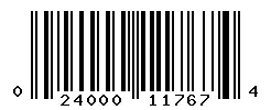 UPC barcode 024000117674