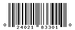 UPC barcode number 024021833010