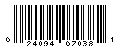 UPC barcode number 024094070381