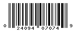 UPC barcode number 024094070749