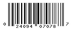 UPC barcode number 024094070787