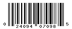 UPC barcode number 024094070985