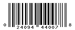 UPC barcode number 024094440078