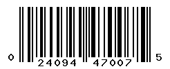 UPC barcode number 024094470075