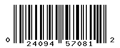 UPC barcode number 024094570812