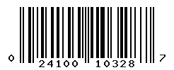 UPC barcode number 024100103287