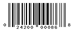 UPC barcode number 024200000868