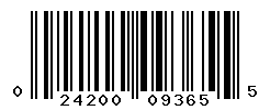 UPC barcode number 024200093655